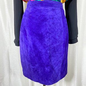 Global Identity Purple Leather Skirt - M